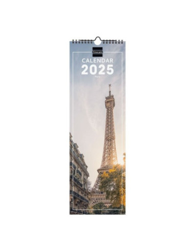 CALENDARIO FINOCAM PARED 2025 ESPIRAL 15X48 PARIS INTERNACIONAL