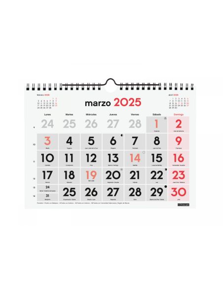 CALENDARIO FINOCAM 2025 PARED NUMEROS GRANDES M CALENDARIO FINOCAM 2025 PARED NUMEROS GRANDES M
