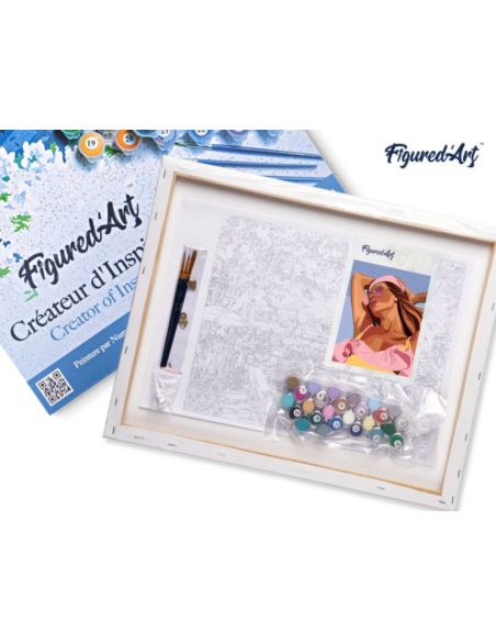 LIENZO PINTAR POR NUMEROS CON BASTIDOR 40X50CM CHICA BAJO EL SOL DE IBIZA LIENZO PINTAR POR NUMEROS CON BASTIDOR 40X50CM CHICA BAJO EL SOL DE IBIZA