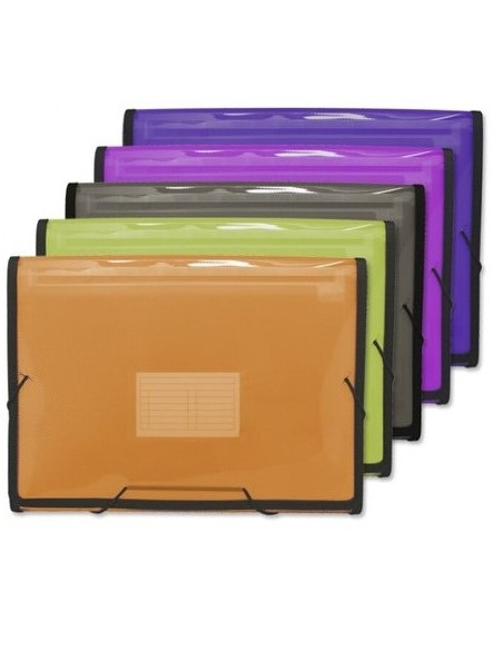 CARPETA CLASIFICADORA FUELLE DINA4 13 SEPARADORES CON GOMAS