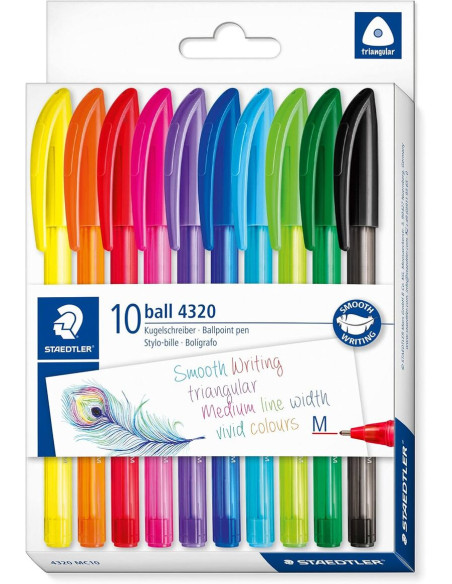 Pack de 10 boligrafos Staedtler colores surtidos