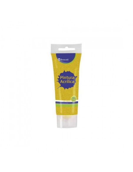 PINTURA ACRILICA 75 ML ORO CON GLITTER BISMARK 328672