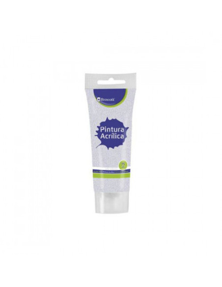 PINTURA ACRILICA 75 ML PLATA CON GLITTER BISMARK 328673