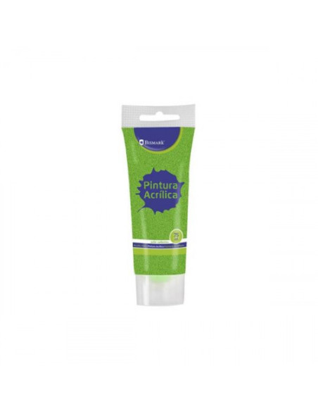 PINTURA ACRILICA 75 ML VERDE CON GLITTER BISMARK 328675