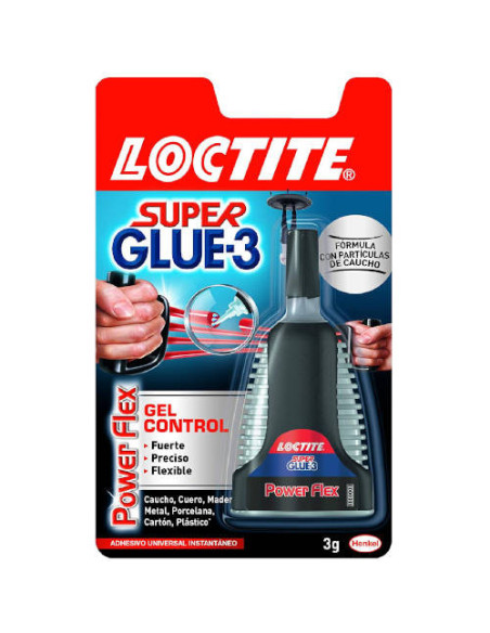 ADHESIVO PEGAMENTO FUERTE E INSTANTANEO SUPER GLUE-3GR. POWER GEL LOCTITE 2640067