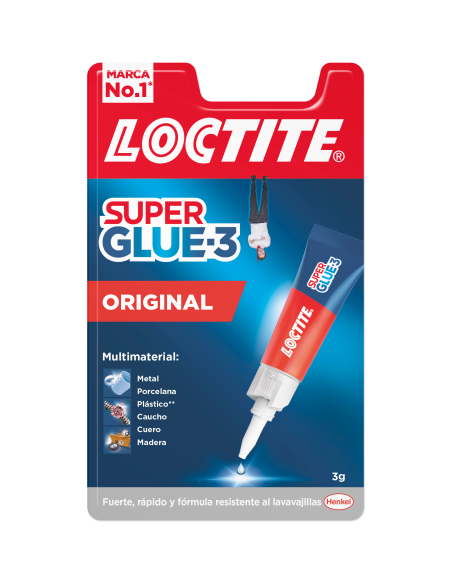 ADHESIVO PEGAMENTO INSTANTANEO SUPER GLUE-3 3GR ORIGINAL LOCTITE PEGAMENTO