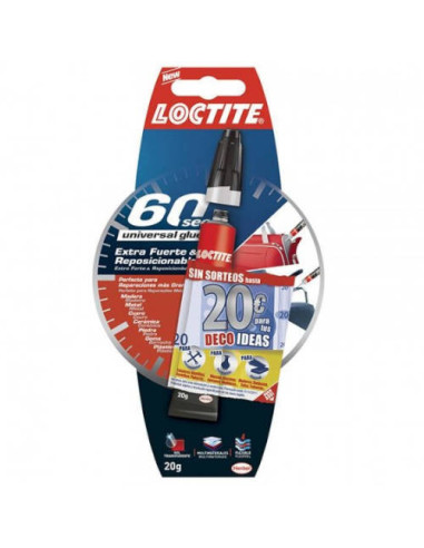 ADHESIVO PEGAMENTO UNIVERSAL EXTRAFUERTE 60 SEGUNDOS LOCTITE 2066112