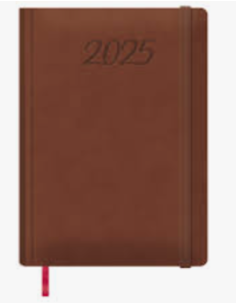 AGENDA 2025 MANAOS SEMANA VISTA 17 X 24 CM. COLOR MARRÓN...