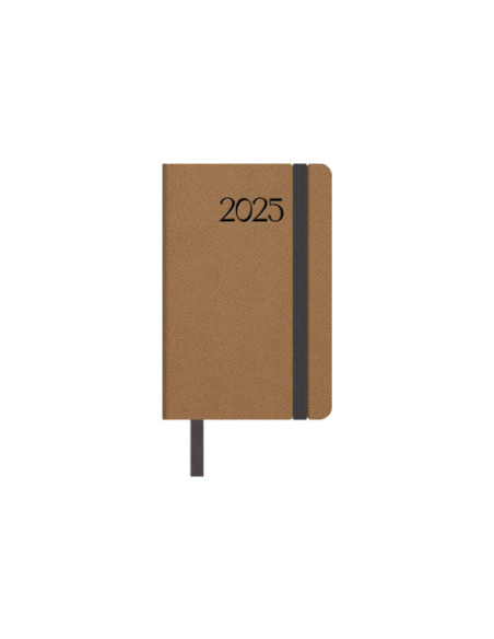 AGENDA 2025 MANHATAN SEMANA VISTA BOLSILLO 8,5 X 13 CM COLOR CAMEL DOHE 12872 - 25
