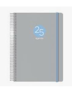 AGENDA 2025 MEMPHIS DÍA PÁGINA 15 X 21 CM MODELO GRIS...