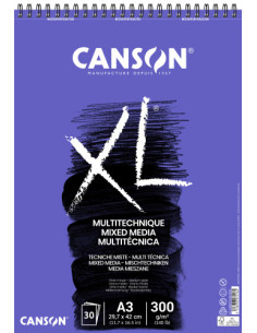 ALBUM MIX MEDIA XL 30 HOJAS A3 300G CON TEXTURA CANSON...