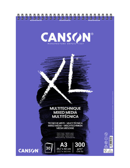 ALBUM MIX MEDIA XL 30 HOJAS A3 300G CON TEXTURA CANSON C200807216