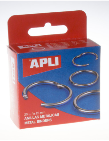 ANILLAS METÁLICAS ARTICULADAS 25 MM APLI 452 CAJA 20 UD