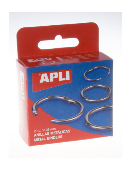ANILLAS METÁLICAS ARTICULADAS 25 MM APLI 452 CAJA 20 UD