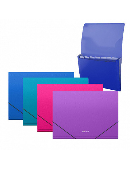 ARCHIVADOR ACORDEÓN DIAGONAL VIVID, 12 FUNDAS, A4, COLORES SURTIDOS ERICH KRAUSE 50419