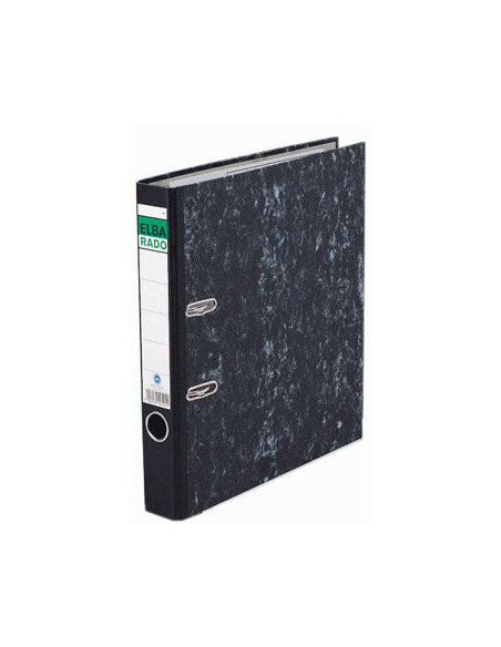 ARCHIVADOR PALANCA RADO CLÁSICO JASPEADO A4 ANCHO COLOR NEGRO ELBA 100081018