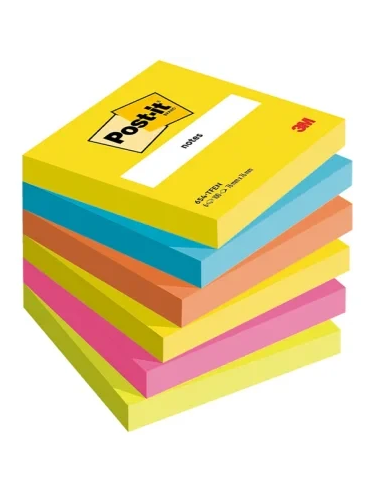 BLISTER BLOC 90 HOJAS NOTAS ADHESIVAS 76X76MM SUPER STICKY 654 COLORES SURTIDOS 6820-SS3N POST-IT 7100172224