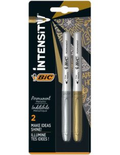 BLISTER 2 MARCARDORES PERMANENTE ORO / PLATA BIC 900340 2