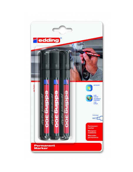 BLISTER 3 MARCADORES EDDING 300. COLOR: NEGRO. EDDING E-300-3-01 BLISTER 3 MARCADORES EDDING 300. COLOR: NEGRO. EDDING E-300-3-01