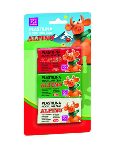 BLISTER 3 UNIDADES PLASTILINA  DE 50 GRS. ALPINO DP000116