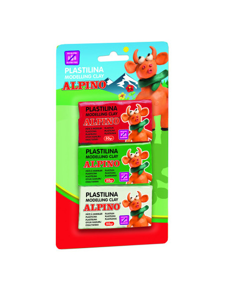 BLISTER 3 UNIDADES PLASTILINA  DE 50 GRS. ALPINO DP000116