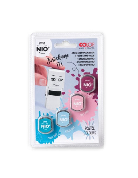 BLISTER 4 RECAMBIOS ALMOHADILLAS LITTLE NIO 4 COLORES PASTEL SURTIDOS COLOP NIL098