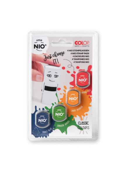 BLISTER 4 RECAMBIOS ALMOHADILLAS LITTLE NIO 4 COLORES SÓLIDOS SURTIDOS COLOP NIL099