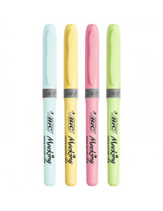 BLISTER 4 MARCADORES FLUORESCENTE COLORES PASTEL BIC 964859 2