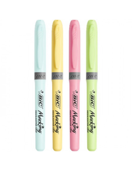 BLISTER CON 4 ROTULADORES FLUORESCENTES COLORES PASTEL BIC 964859