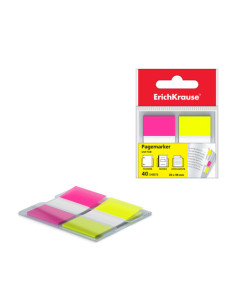 BLISTER 40 MARCAPAGINAS NEON 25X44MM 2 COLORES AMARILLO/ROSA ERICH KRAUSE 31181