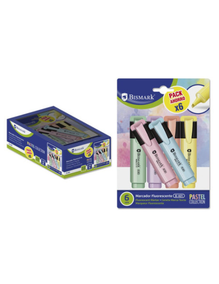 BLISTER 6 ROTULADOR FLUORESCENTE PASTEL BISMARK 327742 BLISTER 6 ROTULADOR FLUORESCENTE PASTEL BISMARK 327742
