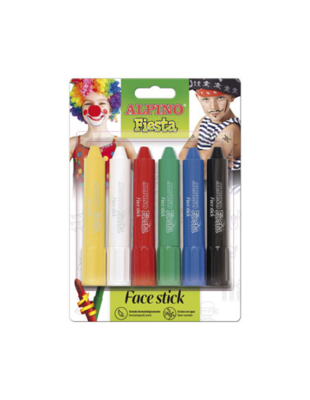BLISTER 6 UNIDADES MAQUILLAJE FACE STICK 5 GR. COLORES SURTIDOS ALPINO DL000014