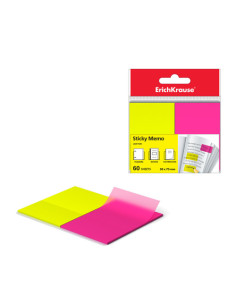 BLISTER 60 MARCAPAGINAS NEON 50X75MM 2 COLORES AMARILLO/ROSA ERICH KRAUSE 31180