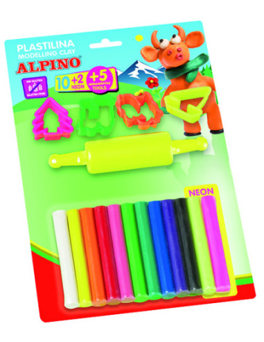 BLISTER 10+2 ROLLITOS PLASTILINA 17 GRS. ALPINO DP000052