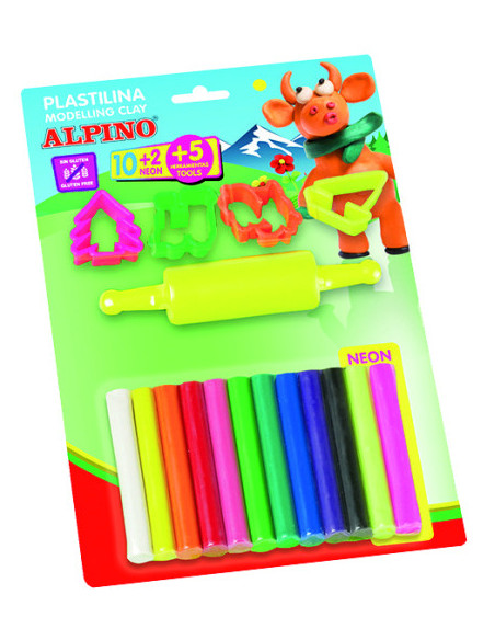BLISTER 10+2 ROLLITOS PLASTILINA 17 GRS. ALPINO DP000052