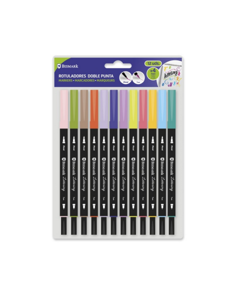 BLISTER 12 ROTULADORES LETTERING DOBLE PUNTA BISMARK 330114