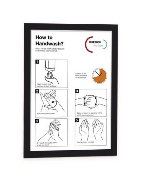 BLISTER DE 2 MARCOS PARA CARTELES AUTOADHESIVO MAGNETICO DURAFRAME A4 NEGRO DURABLE 4872-01