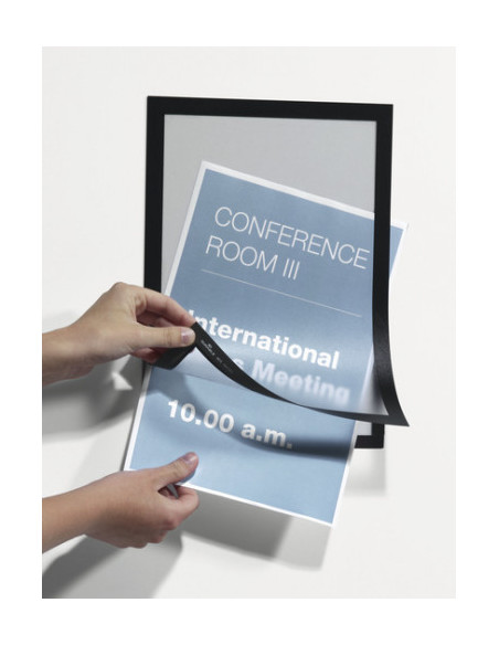 BLISTER DE 2 MARCOS PARA CARTELES AUTOADHESIVO MAGNETICO DURAFRAME A4 NEGRO DURABLE 4872-01