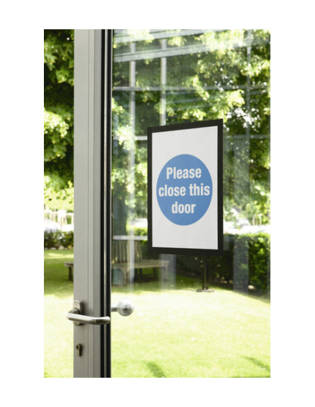 BLISTER DE 2 MARCOS PARA CARTELES AUTOADHESIVO MAGNETICO DURAFRAME A4 NEGRO DURABLE 4872-01