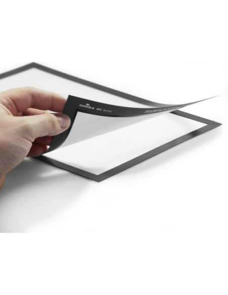 BLISTER DE 2 MARCOS PARA CARTELES AUTOADHESIVO MAGNETICO DURAFRAME A4 NEGRO DURABLE 4872-01