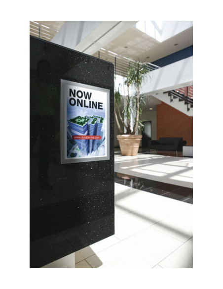 BLISTER DE 2 MARCOS PARA CARTELES AUTOADHESIVO MAGNETICO DURAFRAME A4 PLATA DURABLE 4872-23