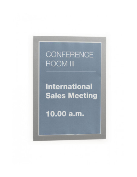 BLISTER DE 2 MARCOS PARA CARTELES AUTOADHESIVO MAGNETICO DURAFRAME A4 PLATA DURABLE 4872-23