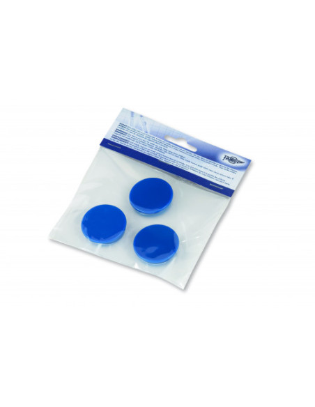 BLISTER DE 3 IMANES REDONDOS 30MM. EN COLOR AZUL FAIBO 60-30-07