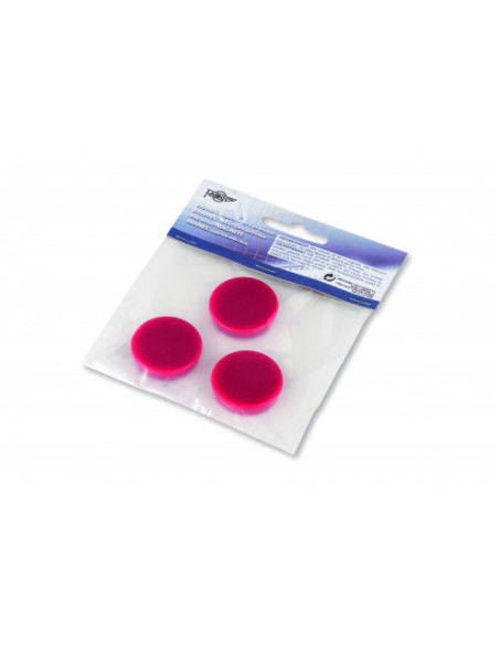 BLISTER DE 3 IMANES REDONDOS 30MM. EN COLOR ROJO FAIBO 60-30-03