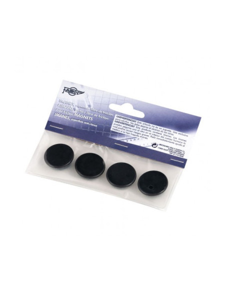 BLISTER DE 4 IMANES REDONDOS 20MM. EN COLOR NEGRO FAIBO 60-200-02