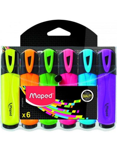 BLISTER DE 6 MARCADORES FLUO PEPS COLORES CLASSIC TRAZO 1-5MM. MAPED 742557