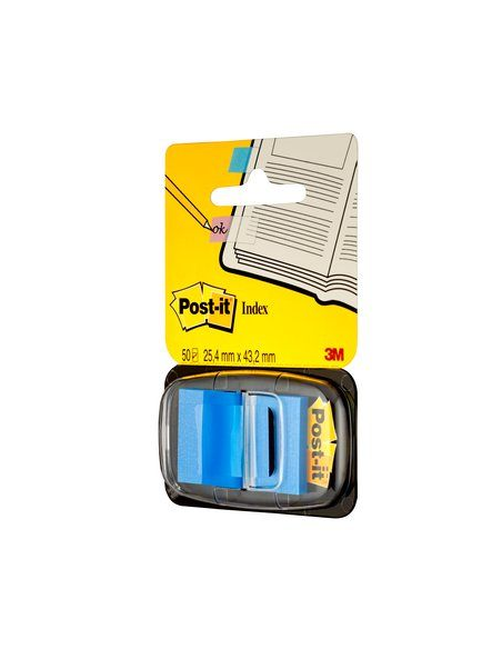 BLISTER DISPENSADOR 50 MARCADORES ADHESIVOS INDEX AZUL 25,4X43,2MM 680-2 POST-IT 7100089834