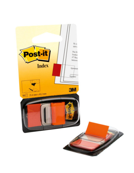 BLISTER DISPENSADOR 50 MARCADORES INDEX NARANJA 25