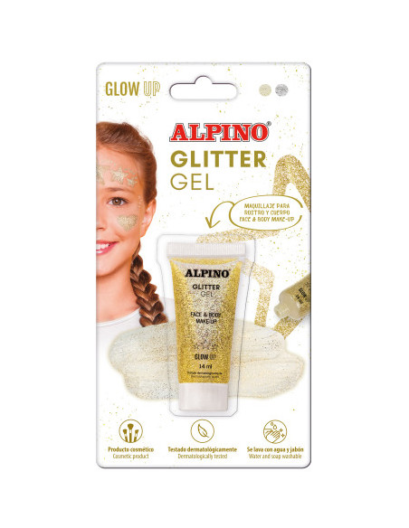 BLÍSTER GEL TRANSPARENTE CON PURPURINA DORADO ALPINO DL000606