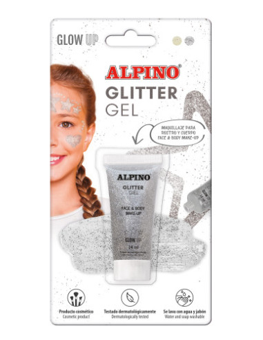 BLÍSTER GEL TRANSPARENTE CON PURPURINA PLATA ALPINO DL000605